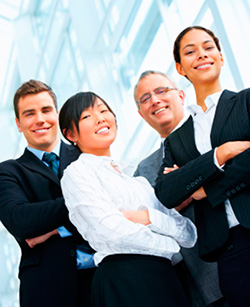 group of men and women business professionals